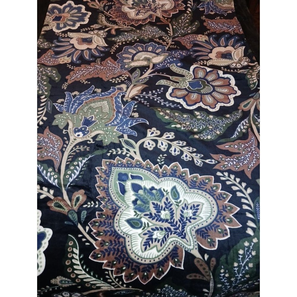 Vera Bradley Plush KING  Throw Blanket JAVA NAVY CAMO BLUE 104 x 90 NWT Limited - Picture 5 of 10